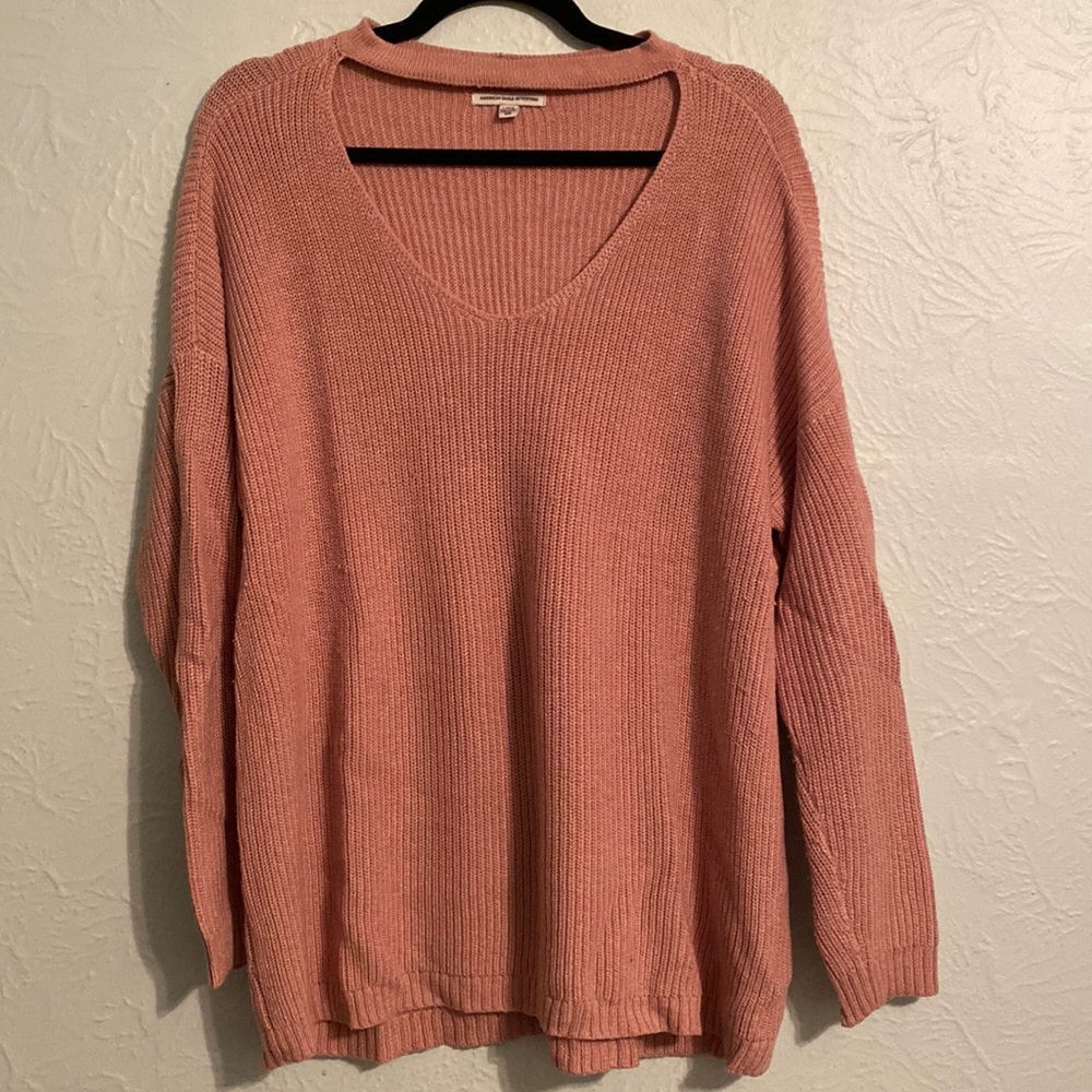 Pink American Eagle Open Chest Sweater